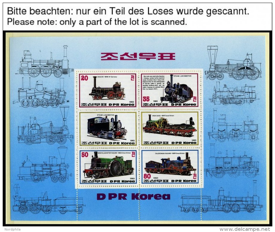 KOREA-NORD **, Ca. 1980-99, Kleine Postfrische Partie Verschiedener Werte Eisenbahn, Luftpost Und Die Geschichte Der Luf - Korea, North