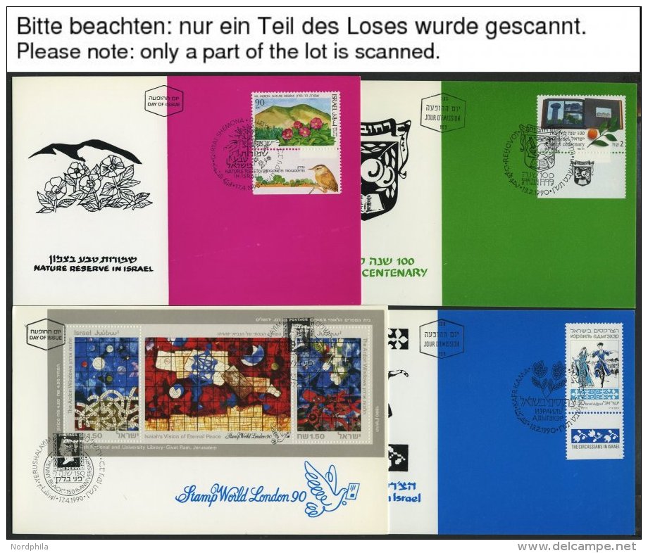 ISRAEL - SAMMLUNGEN, LOTS MK BRIEF, 1990, Kompletter Jahrgang Auf Maximumkarten, Pracht, Markenwert: Mi. 83.- - Lots & Serien