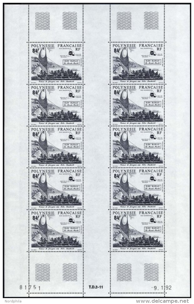 FRANZ&Ouml;SISCH-POLYNESIEN 580KB **, 1991, 84 Fr. Die Welt Der Polynesier Im Kleinbogen (10), Pracht - Vide