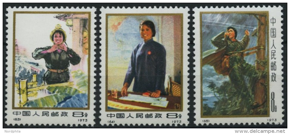 CHINA - VOLKSREPUBLIK 1132-34 **, 1973, Internationaler Frauentag, Prachtsatz, Mi. 60.- - Sonstige & Ohne Zuordnung
