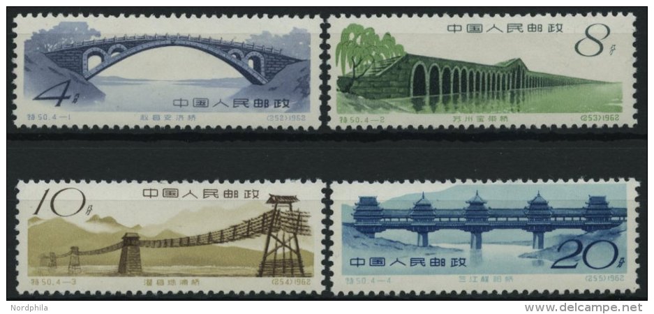 CHINA - VOLKSREPUBLIK 622-25 **, 1962, Br&uuml;cken Des Alten China, Prachtsatz, Mi. 80.- - Sonstige & Ohne Zuordnung