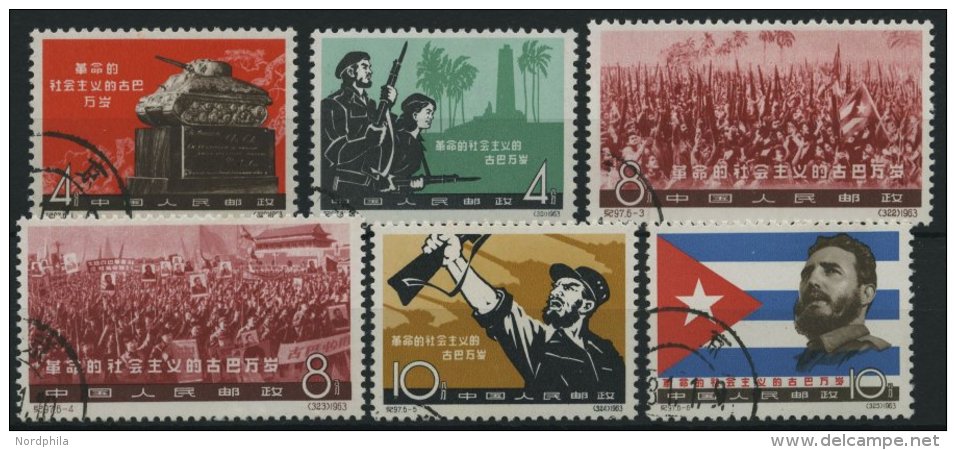 CHINA - VOLKSREPUBLIK 683-88 O, 1963, 4. Jahrestag Der Kubanischen Revolution, Prachtsatz, Mi. 160.- - Sonstige & Ohne Zuordnung