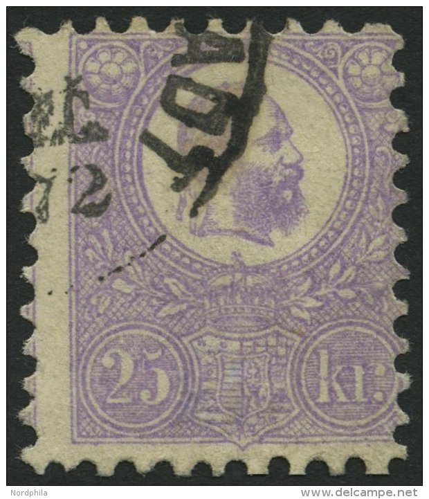 UNGARN 6a O, 1871, 25 K. Violett, Etwas Dezentriert, Pracht, Mi. 400.- - Autres & Non Classés