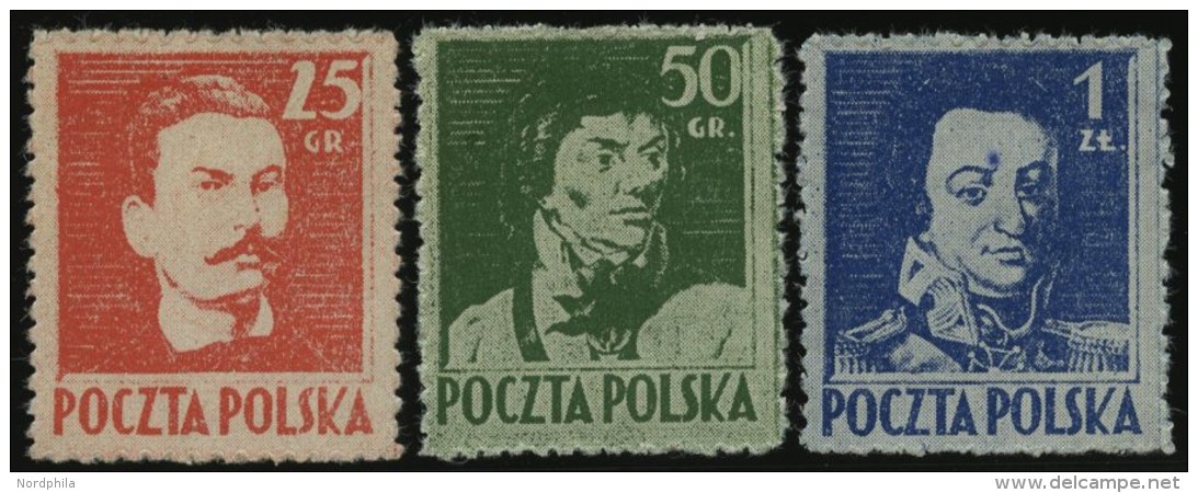 POLEN 380-82C (*), 1944, Polnische Freiheitsk&auml;mpfer Und Feldherren, Gez&auml;hnt L 111/2, Ohne Gummi, Prachtsatz, M - Sonstige & Ohne Zuordnung