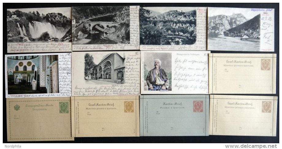 BOSNIEN UND HERZEGOWINA 1902, 7 Frankierte Ansichtskarten Nach Deutschland Und 5 Ungebrauchte Kartenbriefe, Pracht - Bosnia And Herzegovina