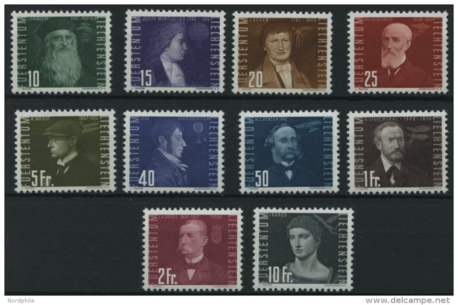 LIECHTENSTEIN 257-66 **, 1948, Flugpioniere, Prachtsatz, Mi. 100.- - Sonstige & Ohne Zuordnung