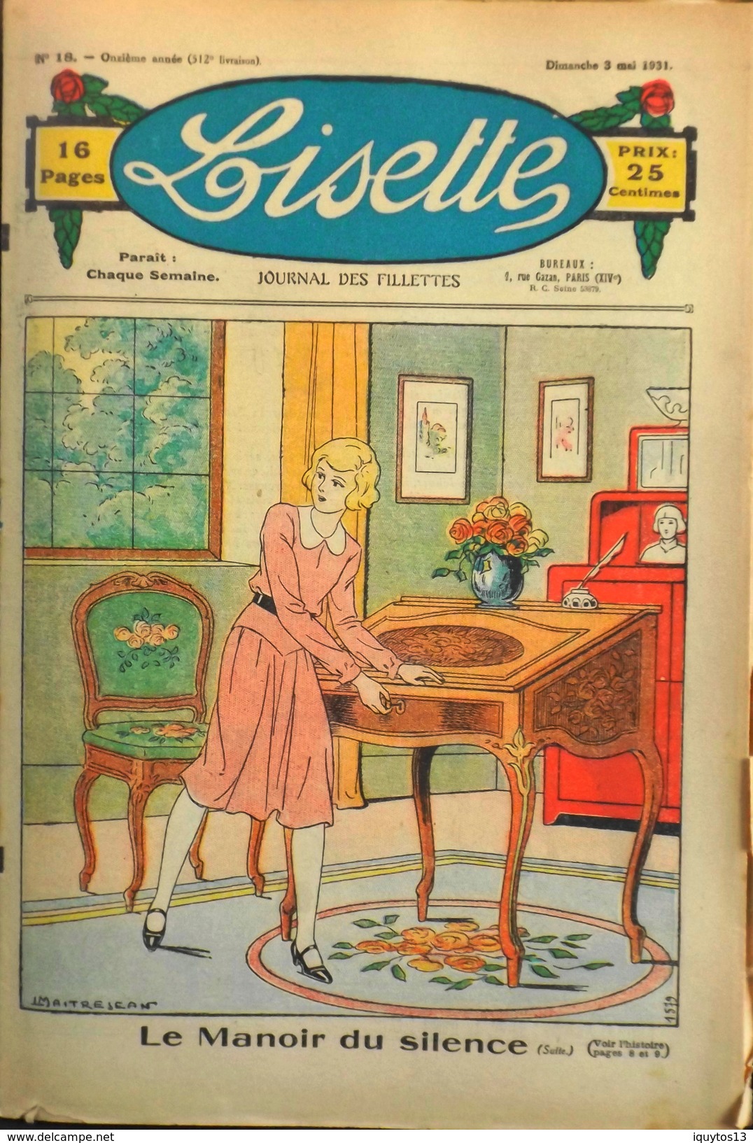 LISETTE - Journal Des Fillettes - N° 18 - Onzième Année - Dimanche 3 Mai 1931 - En BE - Lisette