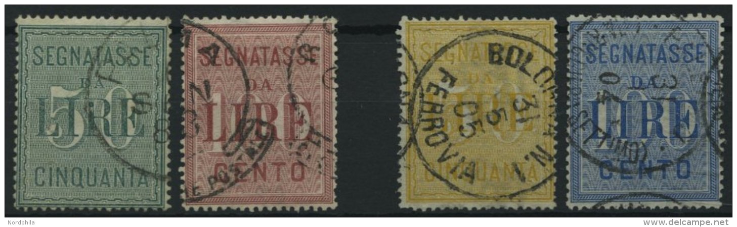 VERRECHNUNGSMARKEN V 2-5 O, 1884/1903, 50 L. Gr&uuml;n Und Gelb Und 100 L. Braunrosa Und Blau, 4 Werte Feinst/Pracht, Mi - Ohne Zuordnung