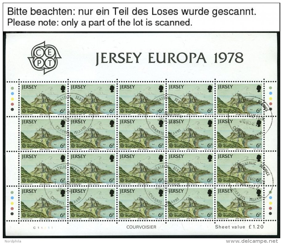 JERSEY KB O, 1978-90, Europa, Alle 13 Kleinbogens&auml;tze Komplett Mit Ersttagsstempeln, Fast Nur Pracht, Mi. 465.- - Jersey