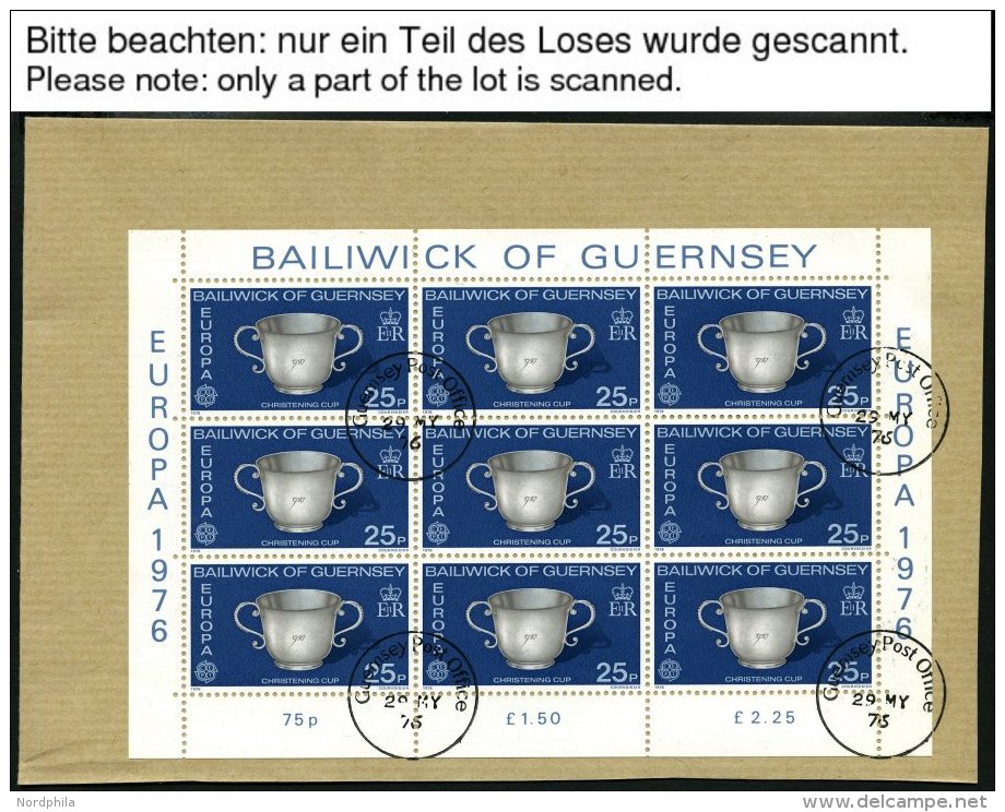 GUERNSEY KB O, 1976-90, Europa, 13 Kleinbogens&auml;tze (ohne 1982 Und 86) Mit Ersttagsstempeln, Pracht, Mi. 317.- - Guernsey