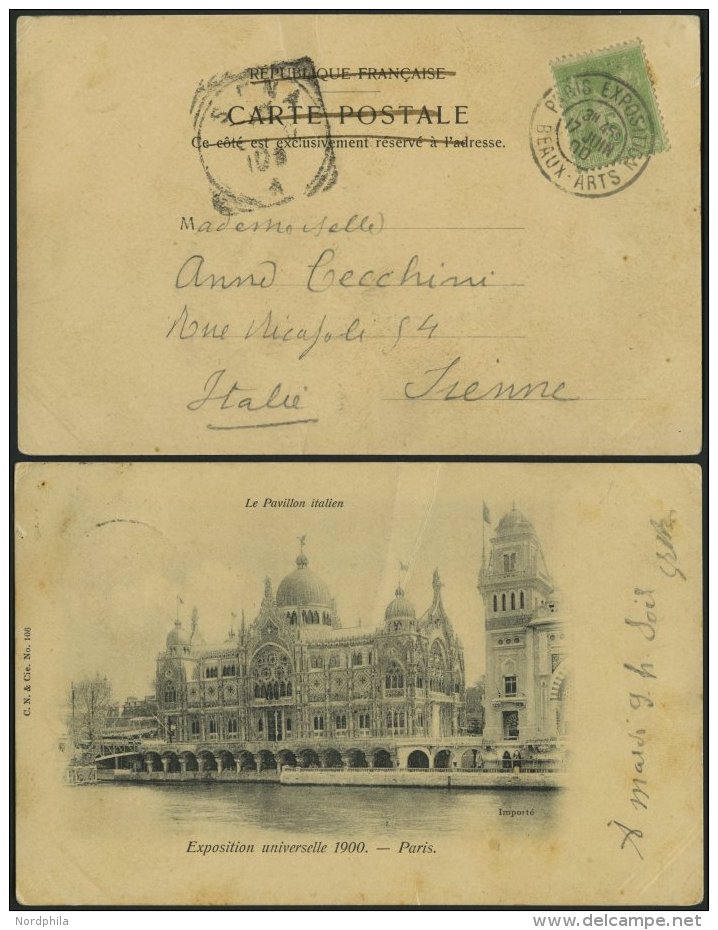 FRANKREICH 84 BRIEF, 1900, 5 C. Hellgelbgr&uuml;n Mit K2 PARIS EXPOSITION BEAUX-ATRS Auf Ansichtskarte Von Der Ausstellu - Sonstige & Ohne Zuordnung