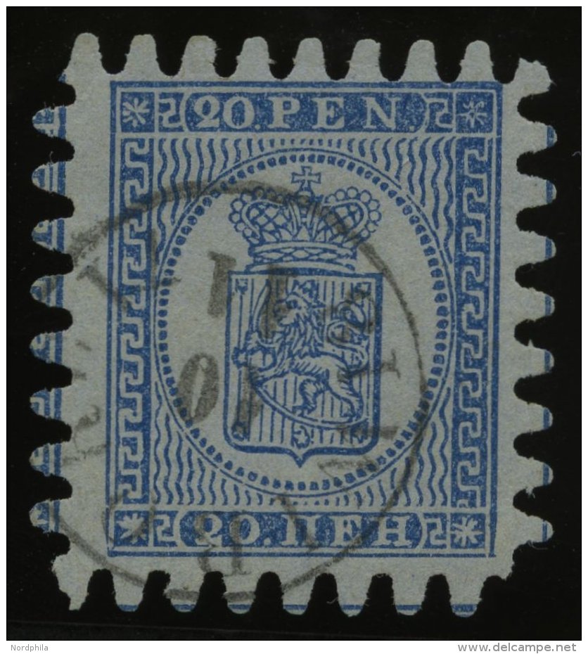 FINNLAND 8C O, 1866, 20 P. Blau, K1 WIBORG, Alle Zungen, Pracht - Autres & Non Classés