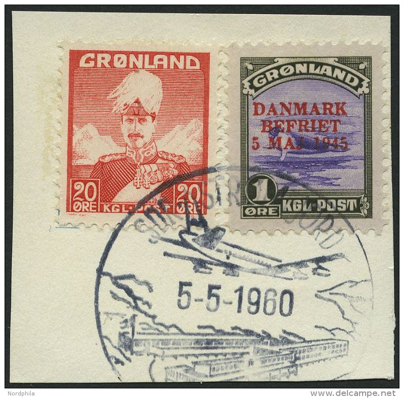 GR&Ouml;NLAND - D&Auml;NISCHE POST 17,26 BrfStk, 1960, 1 &Oslash; DANMARK/BEFRIET Mit 20 &Oslash; Zusatzfrankatur Auf Pr - Sonstige & Ohne Zuordnung