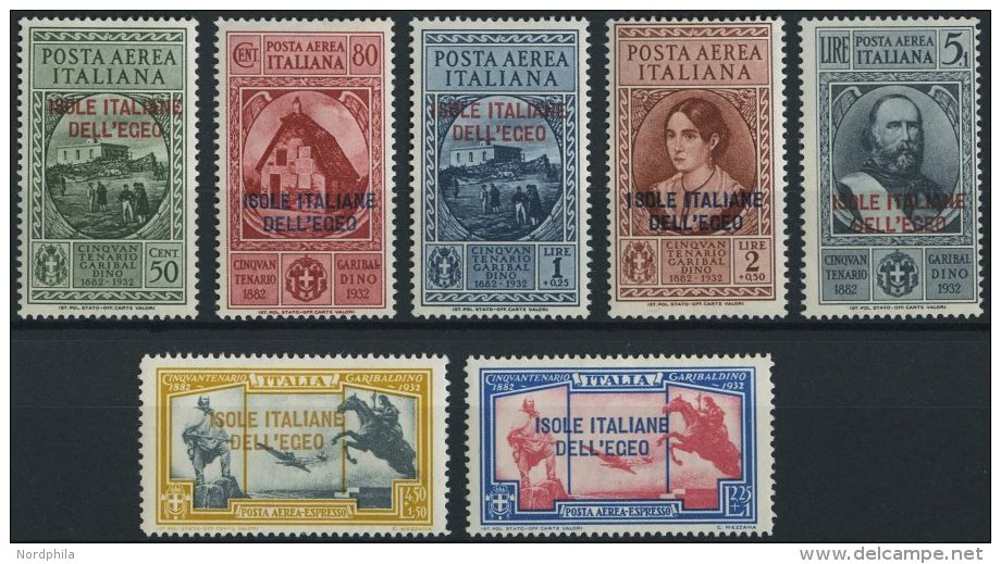 G&Auml;ISCHE INSELN 98-104 *, 1932, ISOLE ITALIANE DELL`EGEO, Falzrest, Prachtsatz, Mi. 600.- - Aegean