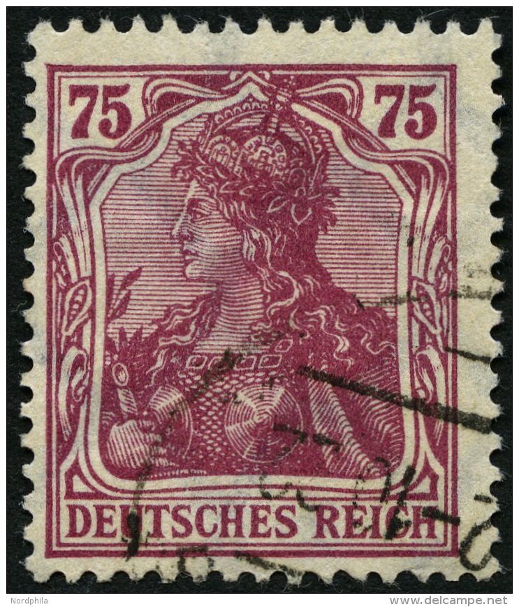 Dt. Reich 197b O, 1922, 75 Pf. Rosalila, Pracht, Gepr. Dr. Oechsner, Mi. 180.- - Gebraucht