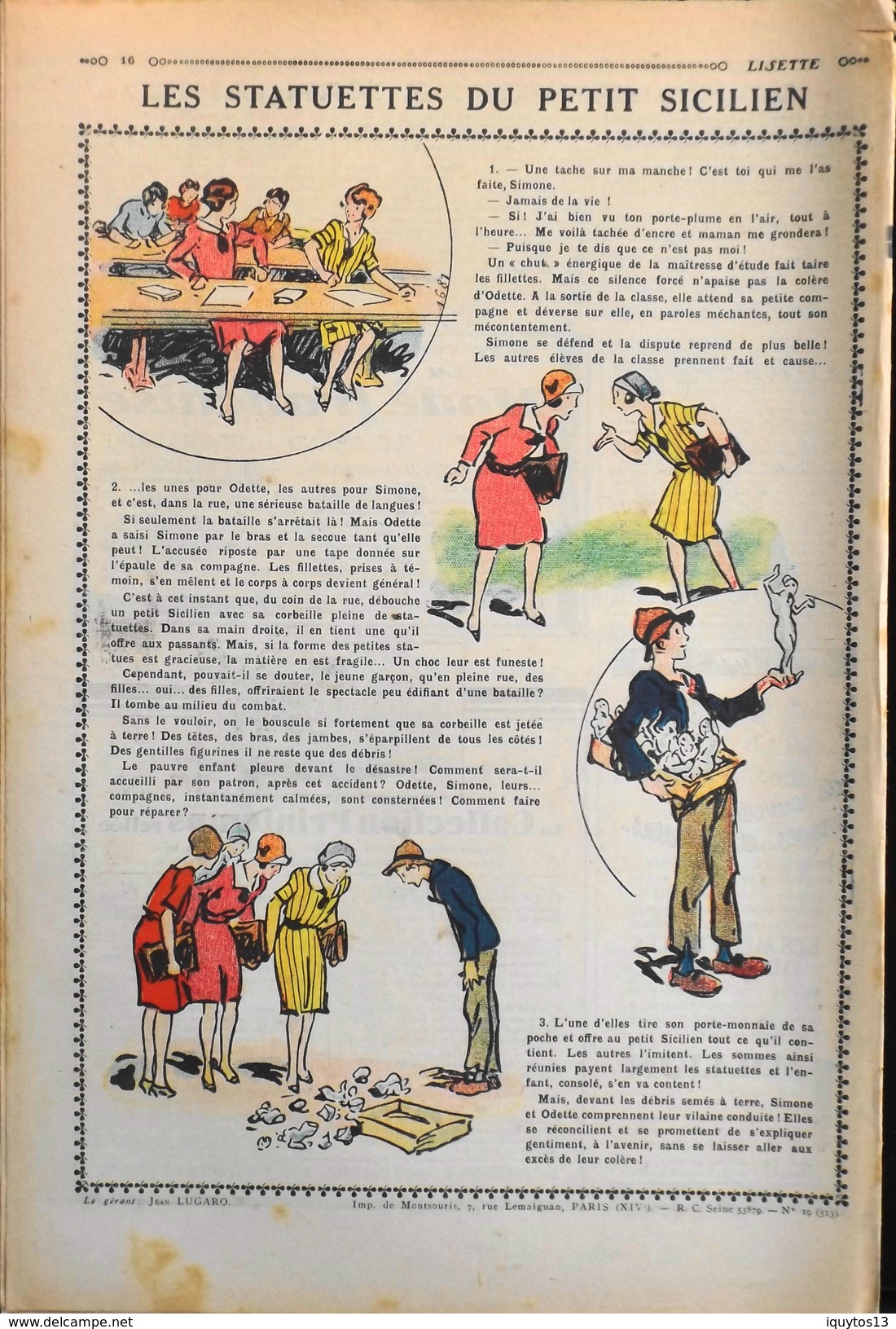 LISETTE - Journal Des Fillettes - N° 19 - Onzième Année - Dimanche 10 Mai 1931 - En BE - Lisette