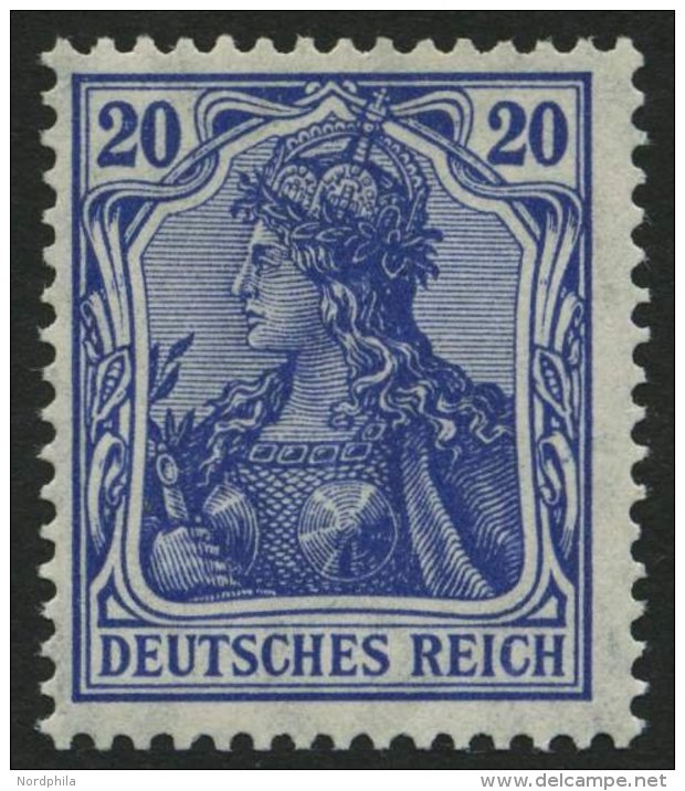 Dt. Reich 87IIa **, 1915, 20 Pf. Lilaultramarin Kriegsdruck, Pracht, Gepr. J&auml;schke, Mi. 55.- - Gebraucht