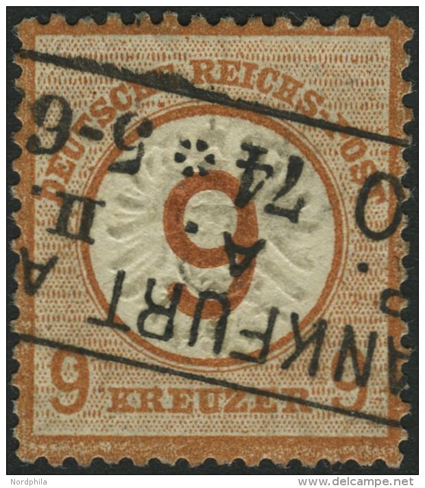 Dt. Reich 30 O, 1874, 9 Auf 9 Kr. Braunorange, R3 FRANKFURT A. M., Farbfrisch, Normale Z&auml;hnung, Pracht, Mi. 600.- - Used Stamps