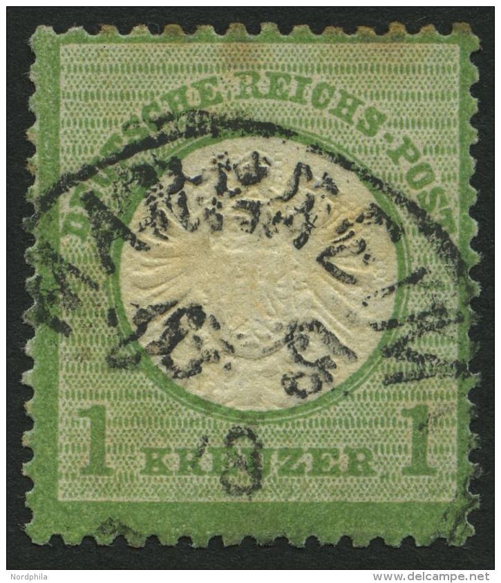 Dt. Reich 23b O, 1872, 1 Kr. Bl&auml;ulichgraugr&uuml;n, Feinst (etwas Fleckig), Fotoattest Sommer, Mi. 700.- - Sonstige & Ohne Zuordnung