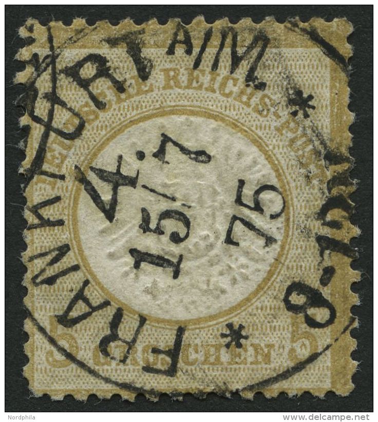 Dt. Reich 22IV O, 1872, 5 Gr. Schw&auml;rzlichocker Mit Plattenfehler Gebrochenes R In Groschen (Feld 131), Stempel FRAN - Sonstige & Ohne Zuordnung