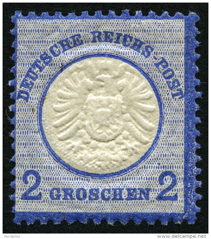 Dt. Reich 20 **, 1872, 2 Gr. Ultramarin, Postfrisch, Pracht, Mi. 100.- - Gebraucht