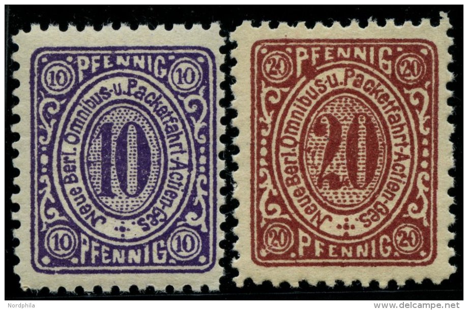 BERLIN B 28A,29 **, PACKETFAHRT GESELLSCHAFT: 1887/8, 10, 20 Pf., 2 Prachtwerte, Mi. F&uuml;r * (35.-) - Sonstige & Ohne Zuordnung