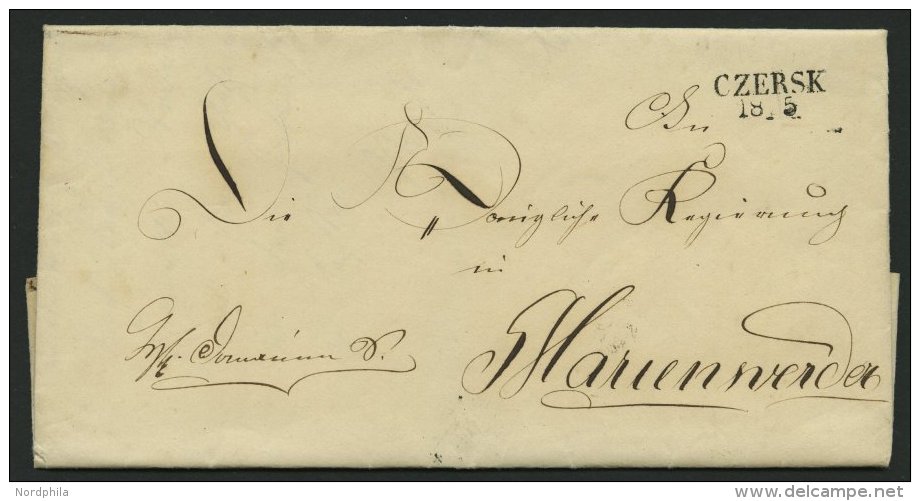 PREUSSEN CZERSK, L2 Auf Brief (1850) Nach Marienwerder, Pracht - Vorphilatelie