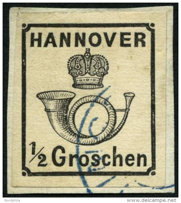 HANNOVER 17y BrfStk, 1860, 1/2 Gr. Schwarz, Prachtbriefst&uuml;ck, Mi. 250.- - Hannover