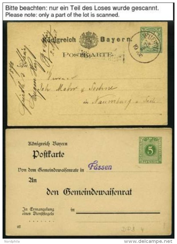 BAYERN Ca. 1873-1916, Partie Von 48 Fast Nur Verschiedenen Ganzsachen, Gebraucht Und Ungebraucht, Etwas Unterschiedlich, - Autres & Non Classés