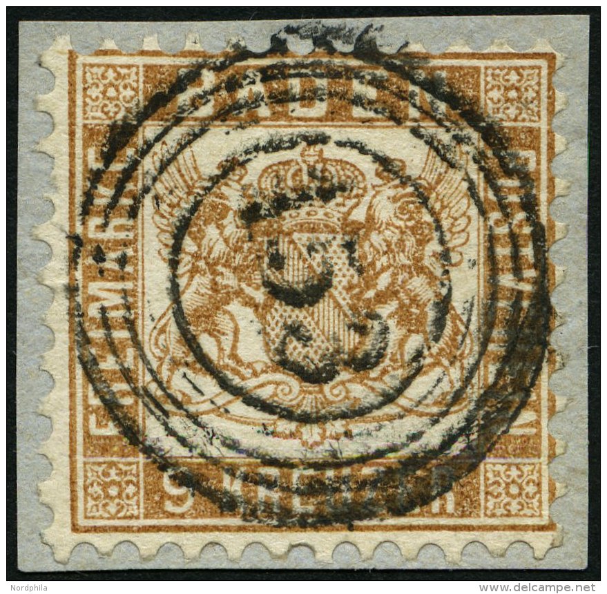 BADEN 20b BrfStk, 1864, 9 Kr. Gelbbraun, Zentrischer Nummernstempel 153, Prachtbriefst&uuml;ck, Gepr. Seeger, Mi. (120.- - Sonstige & Ohne Zuordnung