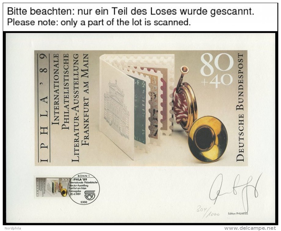 LOTS 1988/9, 23 Verschiedene Philartes-Briefmarkengrafiken, Handsigniert Mit Original Marken Und 4 K&uuml;nstlerkarten, - Sonstige & Ohne Zuordnung