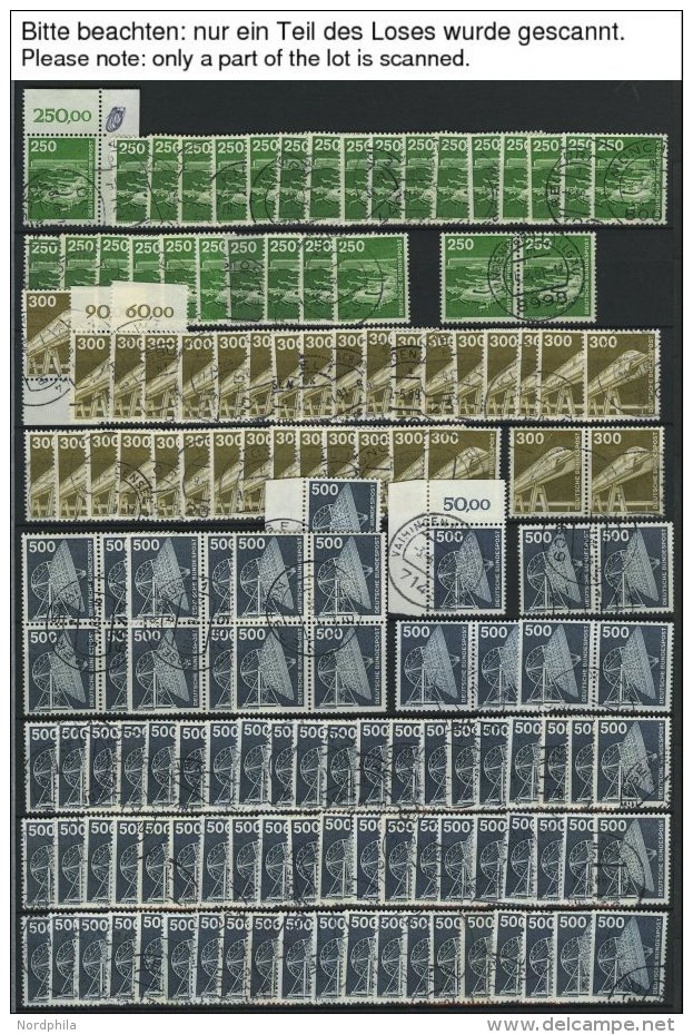 LOTS O, 1951-2000, Umfangreiche Lagerpartie Freimarken, Mit Viererblocks Und Vielen Zusammendrucken, Meist Pracht, Fundg - Used Stamps