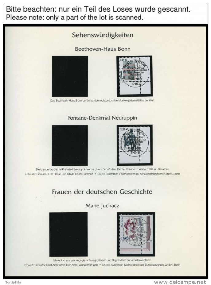 JAHRG&Auml;NGE 2305-2373 O, 2003, Kompletter Jahrgang, Ohne Selbstklebende Marken, Jeweils Aus Der Rechten Unteren Bogen - Gebraucht