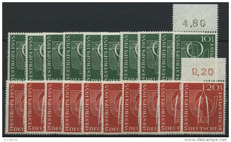 ENGROS 217/8 **, 1955, Westropa, 10 Prachts&auml;tze, Mi. 160.- - Abarten Und Kuriositäten