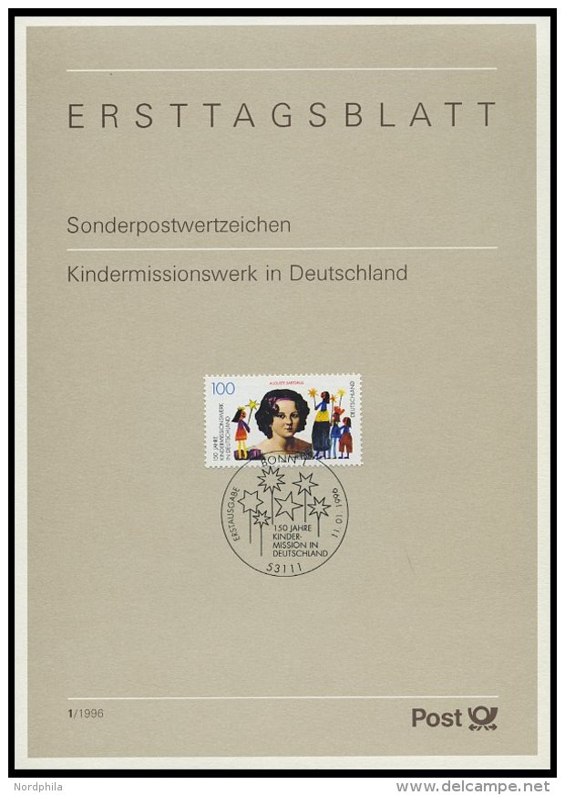 ERSTTAGSBL&Auml;TTER 1834-94 BrfStk, 1996, Kompletter Jahrgang, ETB 1 - 41/96, Pracht - Sonstige & Ohne Zuordnung