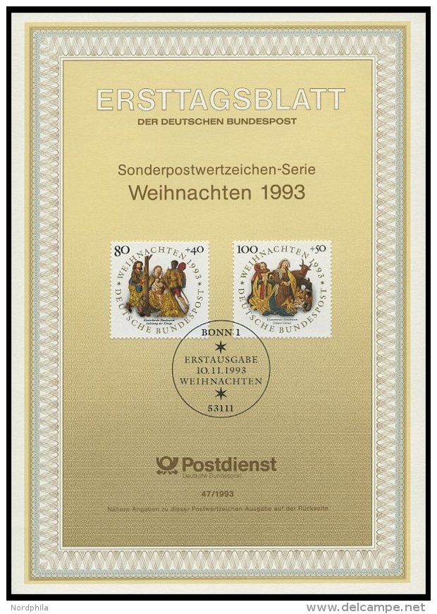 ERSTTAGSBL&Auml;TTER 1645-1708 BrfStk, 1993, Kompletter Jahrgang, ETB 1 - 47/93, Pracht - Sonstige & Ohne Zuordnung