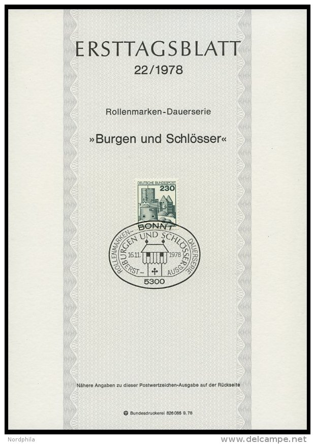 ERSTTAGSBL&Auml;TTER 956-99 BrfStk, 1978, Kompletter Jahrgang, ETB 1 - 22/78, Pracht - Sonstige & Ohne Zuordnung