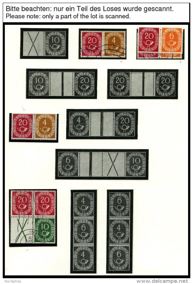 ZUSAMMENDRUCKE A. W 2-K 7 **,*,o , 1951-68, Partie Meist Verschiedener Zusammendrucke Mit Markenheftchen, Heftchenbl&aum - Oblitérés