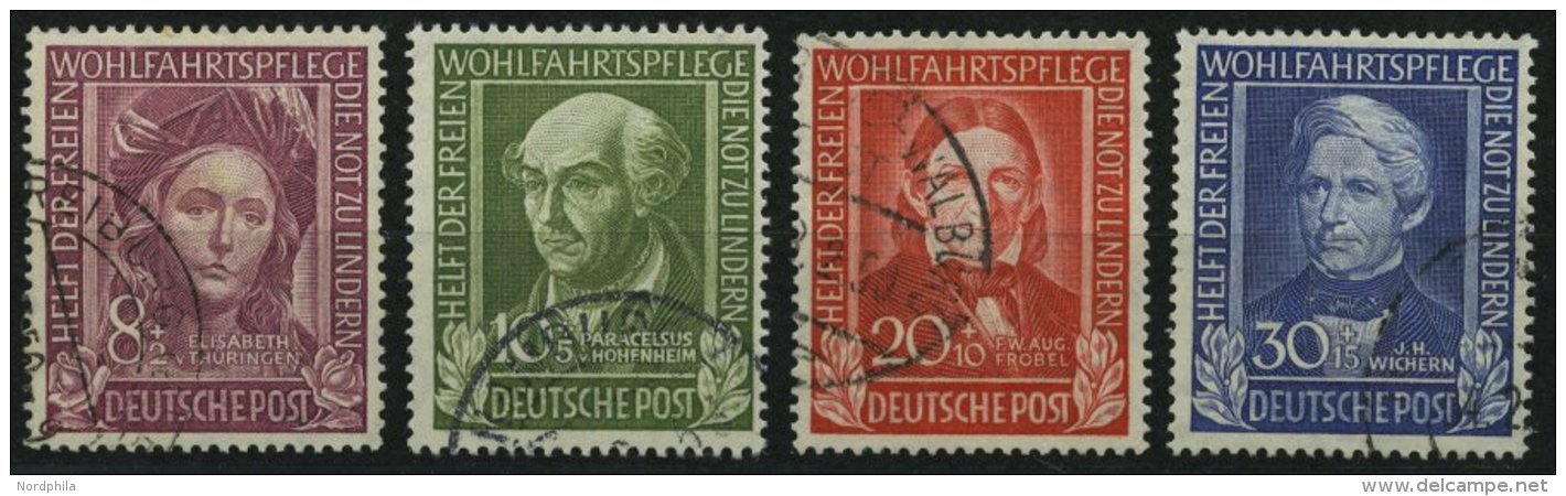 BUNDESREPUBLIK 117-20 O, 1949, Helfer Der Menschheit, &uuml;blich Gez&auml;hnter Prachtsatz, Mi. 170.- - Gebraucht