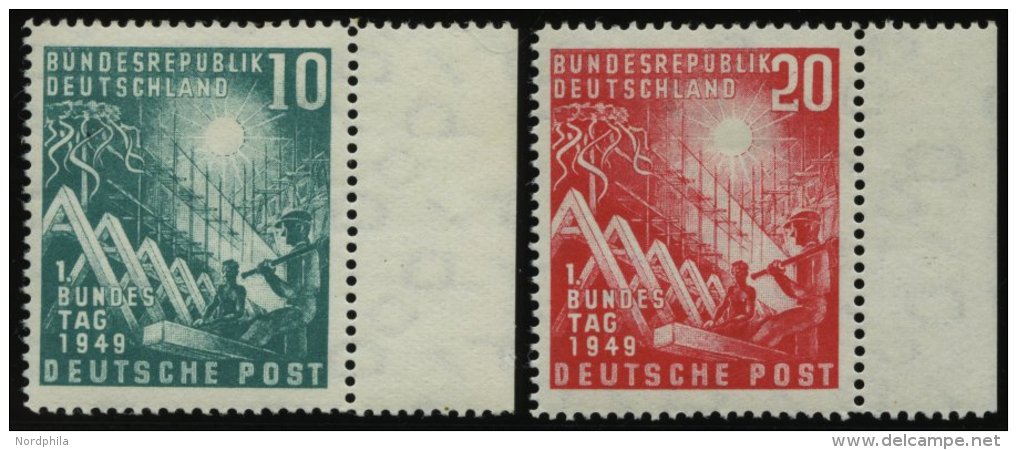 BUNDESREPUBLIK 111/2 **, 1949, Bundestag Vom Rechten Rand, Pracht - Sonstige & Ohne Zuordnung