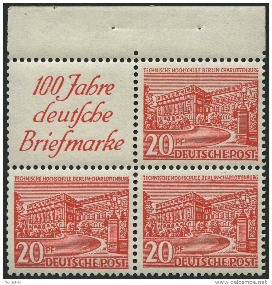 ZUSAMMENDRUCKE S 4 **, 1949, Bauten R1a + 20, Pracht, Mi. 90.- - Zusammendrucke