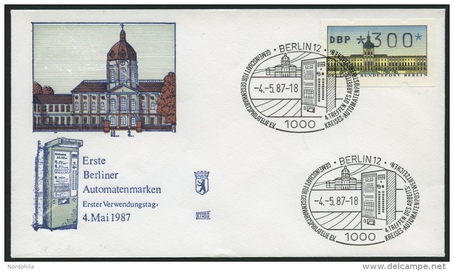 AUTOMATENMARKEN A TS 1 BRIEF, 1987, Komplette Tastenmarken 1 Charlottenburg Auf 14 FDC`s, Pracht, Mi. 75.- - Sonstige & Ohne Zuordnung