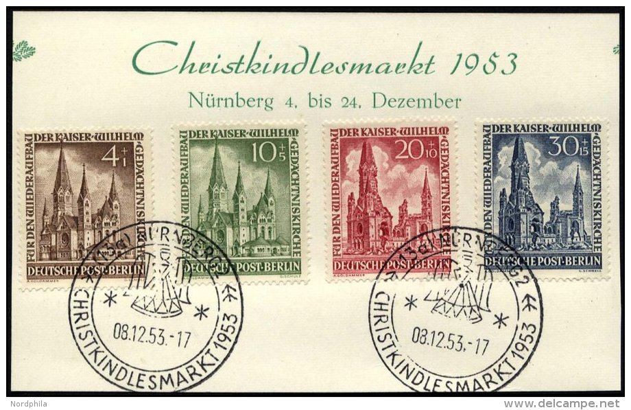 BERLIN 106-09 BrfStk, 1953, Ged&auml;chtniskirche, Sonderstempel N&Uuml;RNBERG CHRISTKINDLESMARKT, Prachtsatz, Mi. 230.- - Gebraucht