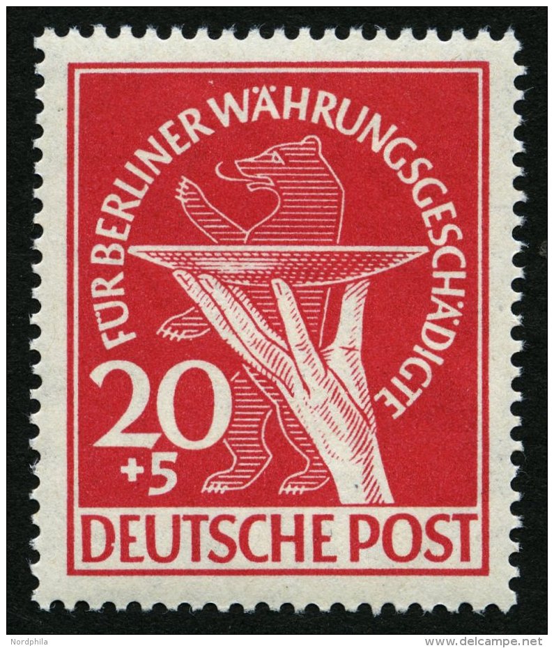 BERLIN 69 **, 1949, 20 Pf. W&auml;hrungsgesch&auml;digte, Pracht, Mi. 120.- - Used Stamps