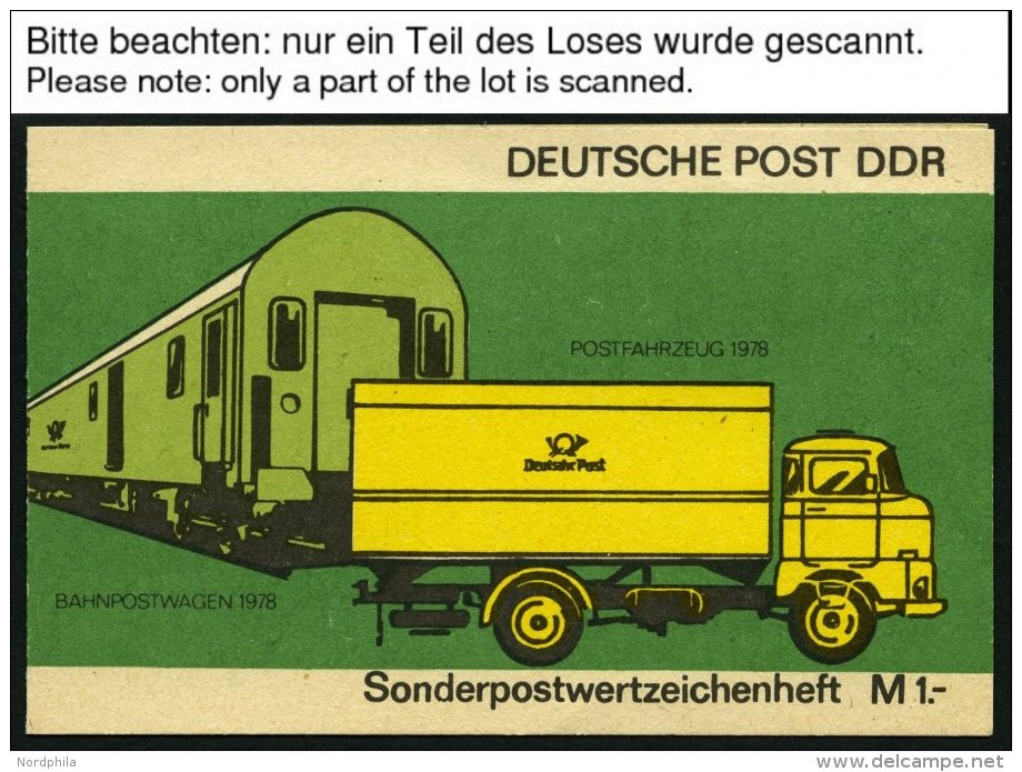 ZUSAMMENDRUCKE SMHD 9 **, 1978, Markenheftchen Posttransportmittel, 5 Verschiedene Heftchen (aa,bb,bc,cb,dc), Fast Nur P - Zusammendrucke