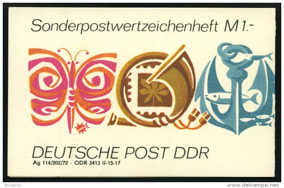 ZUSAMMENDRUCKE SMH 3a **, 1972, Markenheftchen Freizeit, Inschrift Schwarz Statt Gr&uuml;n, Pracht - Zusammendrucke