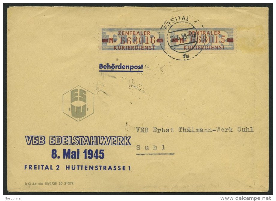 DIENSTMARKEN B D 20IMI BRIEF, 1958, 10 Pf. Violettultramarin/braunrot, Buchstabe MI, Mit Abart T Von Kurierdienst Oben V - Sonstige & Ohne Zuordnung