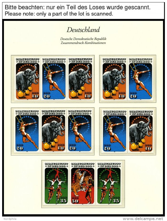 DDR 2983-86 **, 1985, Zirkus, Alle 16 Zusammendrucke Komplett (W Zd 645-52 Und S Zd 292-99), Pracht, Mi. 95.- - Gebraucht