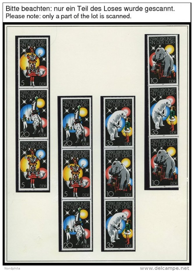 DDR 2364-67 **, 1978, Zirkus, Alle 16 Zusammendrucke Komplett (W Zd 394-401 Und S Zd 160-167), Dazu WZd 398 Mit Druckver - Used Stamps