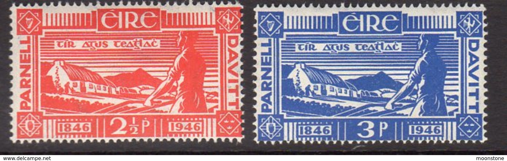 Ireland 1946 Birth Centenaries Of Davitt & Parnell Set Of 2, MNH, SG 138/9 - Unused Stamps